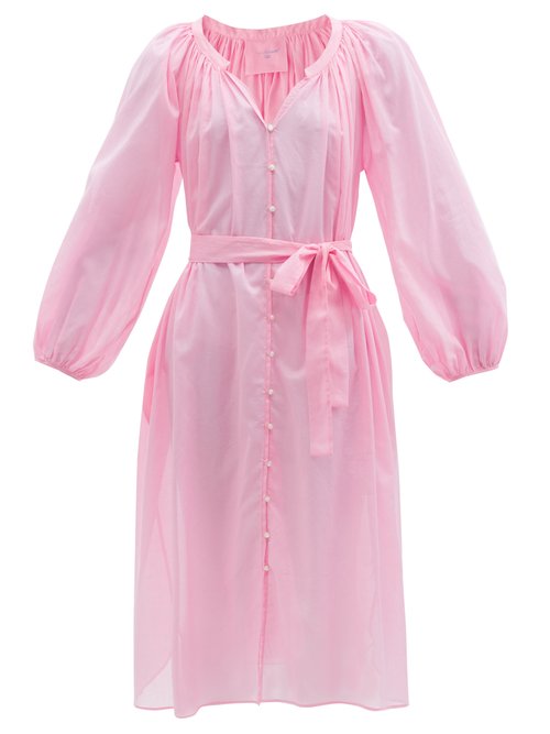 Loup Charmant – Maya Tie-waist Cotton Dress Pink