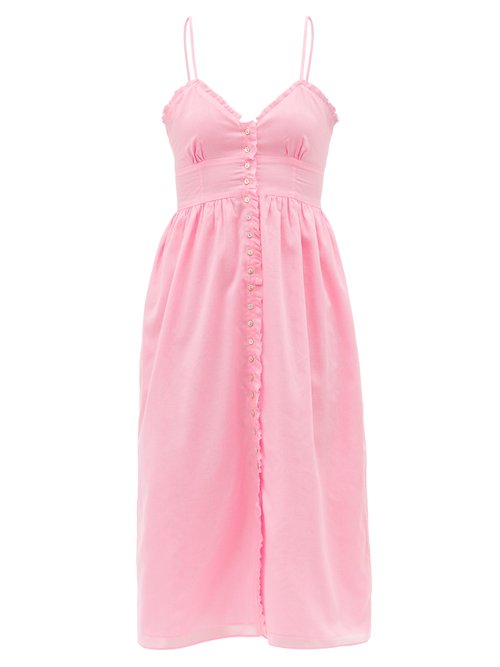 Loup Charmant - Avalon Organic-cotton Midi Dress Pink