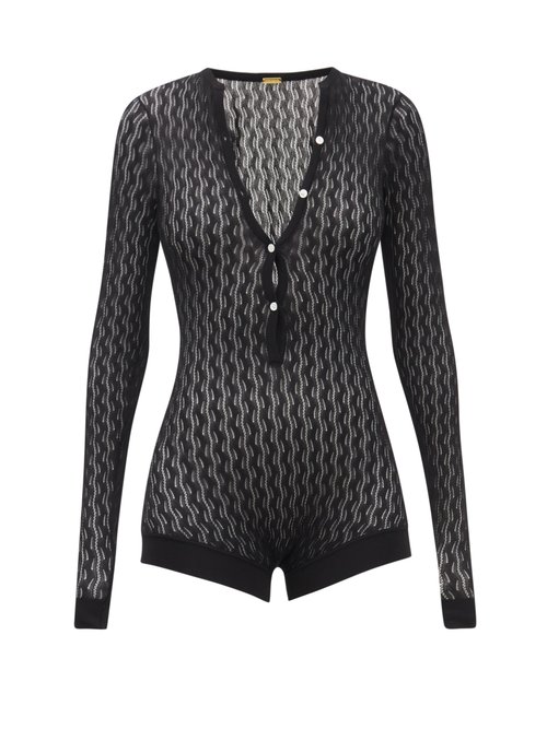 Dodo Bar Or – Helen Pointelle-knitted Bodysuit Black