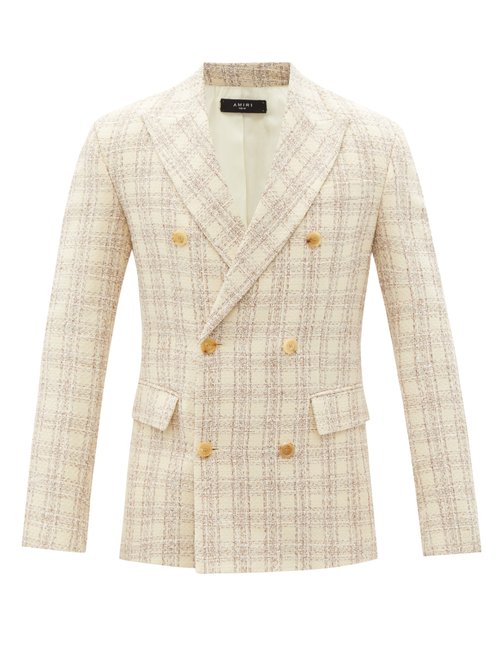 Check Double-breasted Bouclé-tweed Jacket
