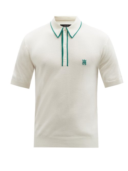 M.a Logo-intarsia Cashmere-blend Polo Shirt