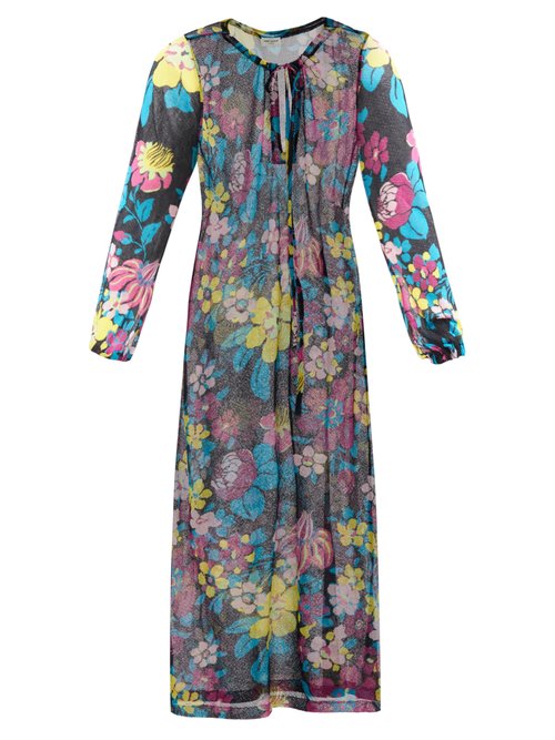 Saint Laurent – Floral-print Crepe Midi Dress