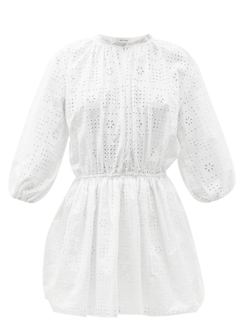 Matteau – Broderie-anglaise Organic-cotton Mini Dress White