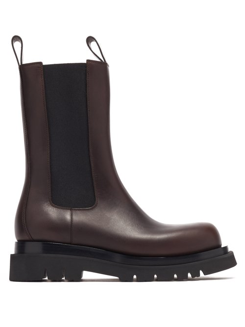 Bottega Veneta – The Lug Leather Boots Dark Brown