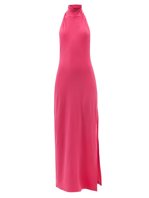 Norma Kamali - Turtle Side-slit Jersey Dress Pink