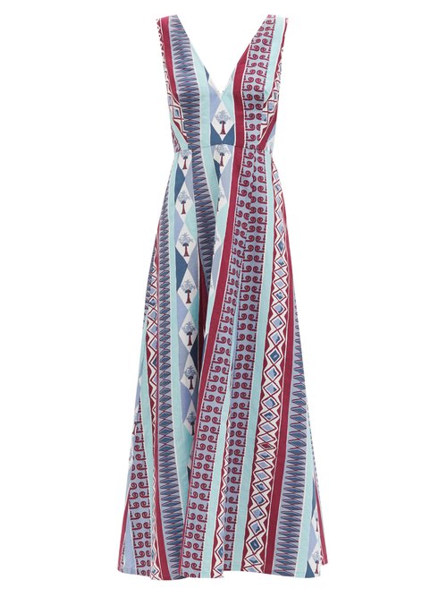 Le Sirenuse, Positano - Nellie Arlecchino-print Cotton Dress Blue Print