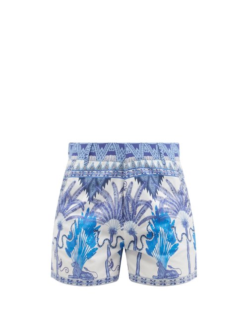 Le Sirenuse, Positano – Winter Garden-print Cotton Shorts Blue Print Beachwear