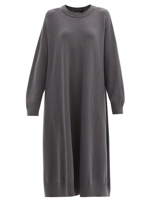 Eskandar - Oversized Cashmere Midi Dress Grey