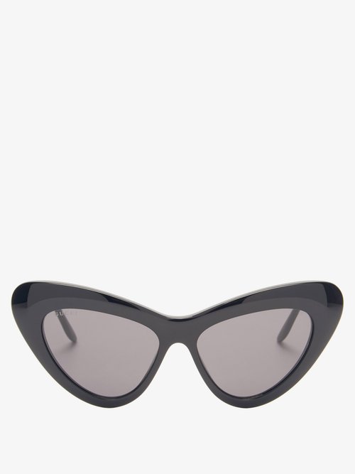 Gucci Gg-logo Cat-eye Acetate Sunglasses In Black | ModeSens