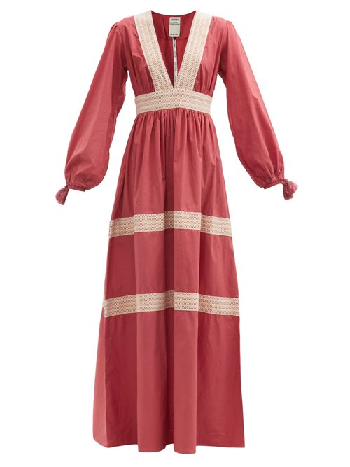 Escvdo Oli Tiered Cotton-poplin Maxi Dress