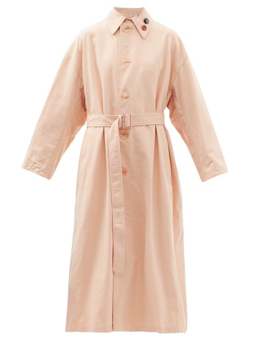 Raf Simons - Rs Parade Belted Cotton-canvas Trench Coat Light Pink