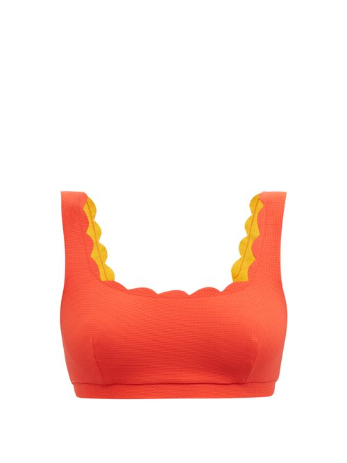 Marysia - Palm Springs Reversible Scalloped-edge Bikini Top Multi Beachwear