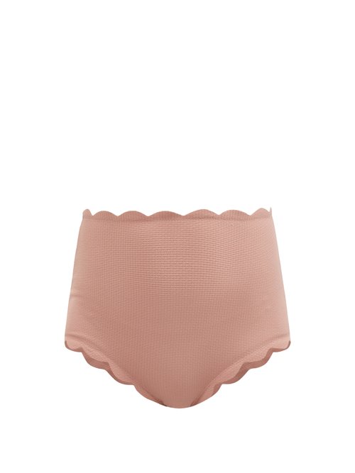 Marysia - Santa Monica Scalloped-edge Bikini Briefs Pink Beachwear