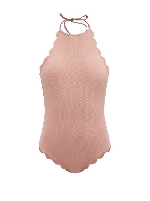 Marysia - Mott Maillot Scalloped Halterneck Swimsuit Pink Beachwear