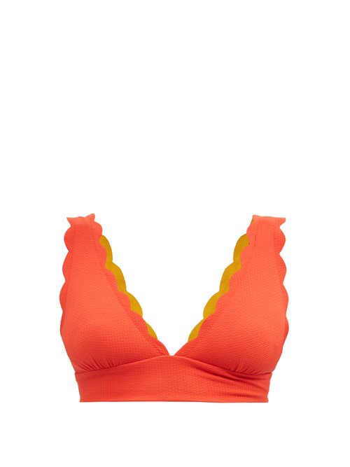 Marysia - Santa Clara Scallop-edged Reversible Bikini Top Multi Beachwear