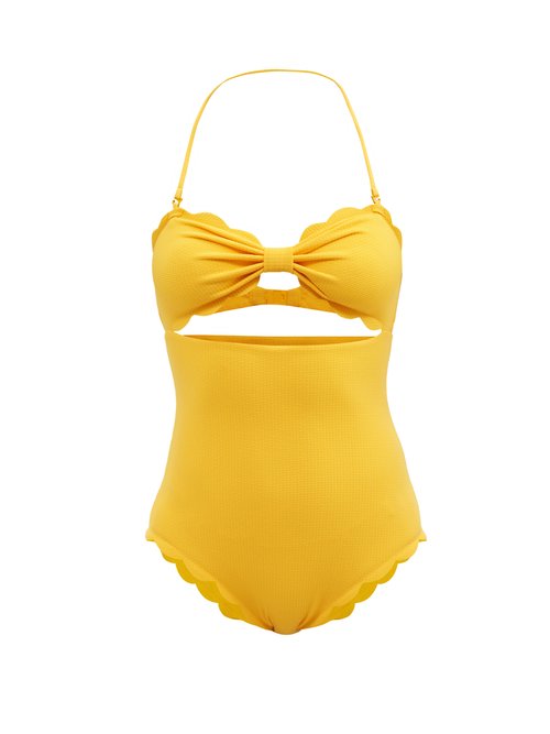 Buy Marysia - Antibes Scalloped Recycled-fibre Swimsuit Orange online - shop best Marysia swimwear sales