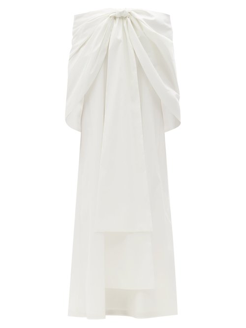 Buy Bernadette - Willow Bow Off-the-shoulder Taffeta Dress Ivory online - shop best Bernadette clothing sales