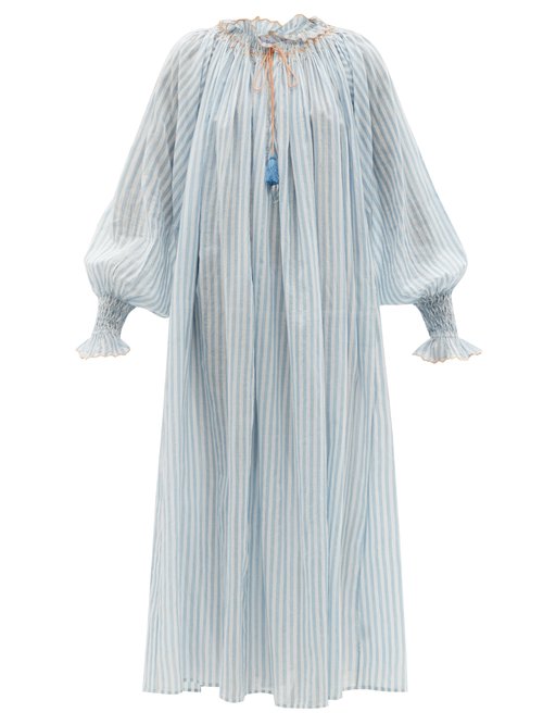 Thierry Colson - Vladia Striped Cotton-voile Dress Blue White