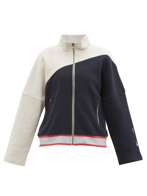 The Upside – Scandi Tatiana Striped Cotton-jersey Jacket Navy White