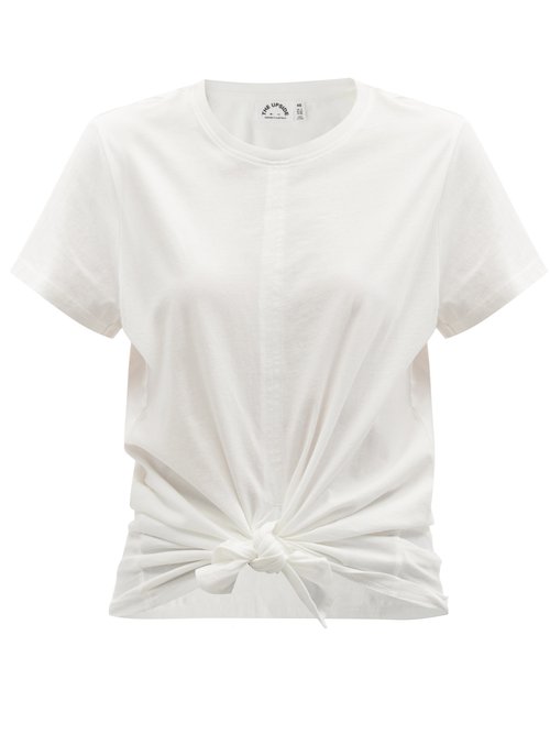 The Upside - Knotted Cotton-jersey T-shirt White