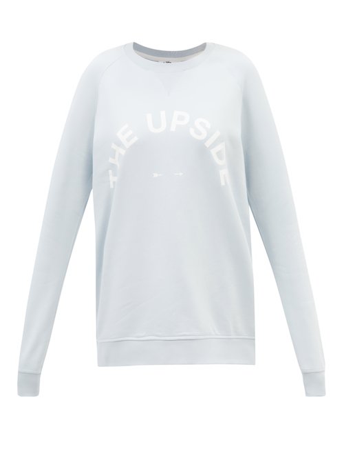 The Upside - Bondi Logo-print Cotton-jersey Sweatshirt Light Blue