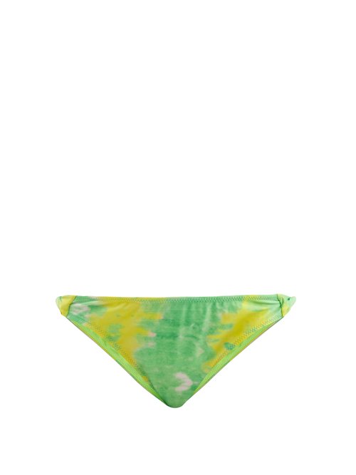 Ganni - Abstract-print Recycled-fibre Bikini Briefs Green Multi Beachwear