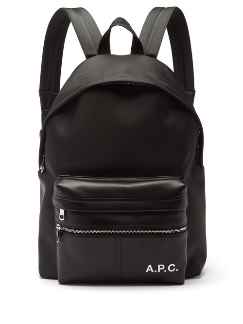 A.P.C. - Camden Canvas And Faux-leather Backpack - Mens - Black
