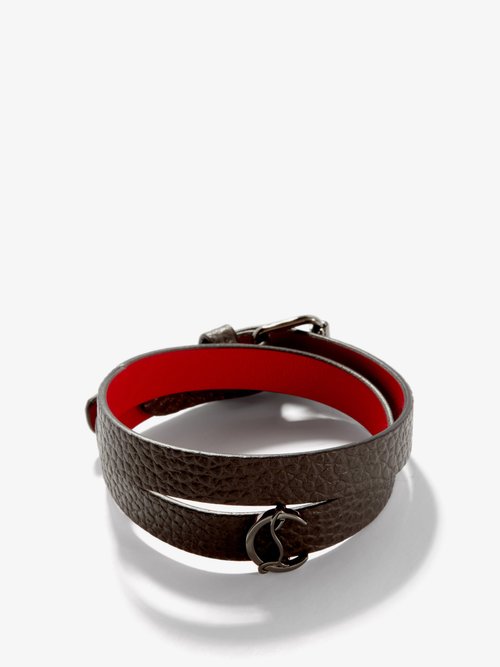 Loubilink Monogram-plaque Leather Bracelet