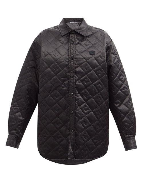 Acne Studios - Face-quilted Satin Shirt Jacket Black