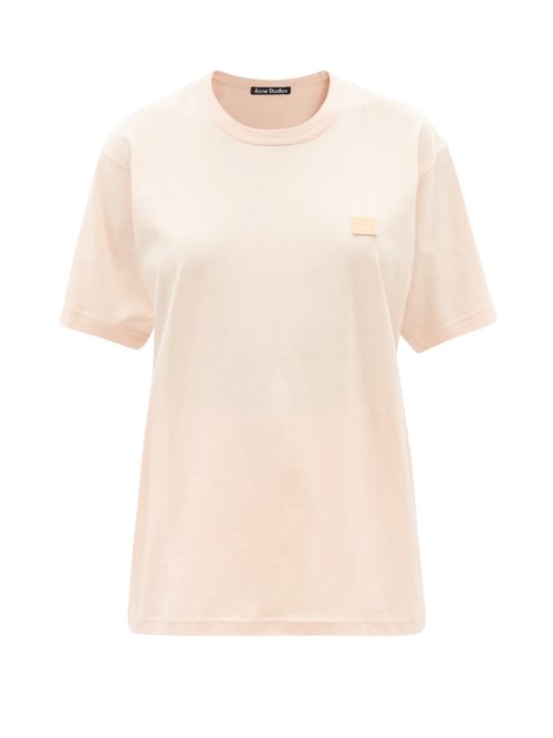 Buy Acne Studios - Nash Face-patch Cotton-jersey T-shirt Light Pink online - shop best Acne Studios 