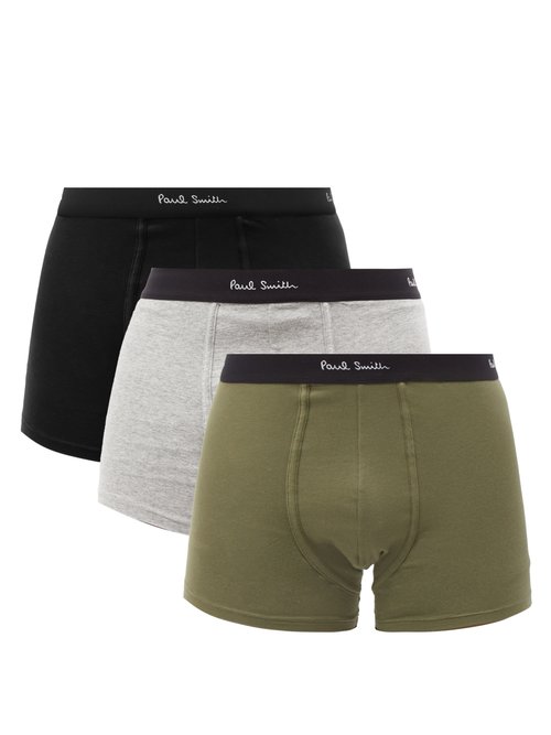 Paul Smith Pack Of Three Logo-jacquard Jersey Boxer Briefs