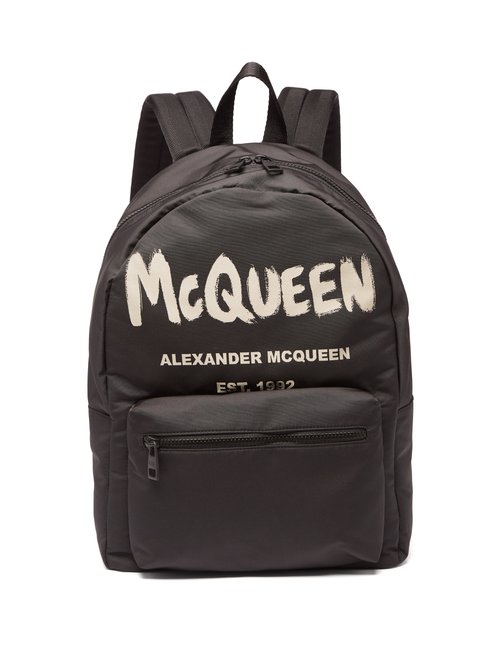Alexander McQueen - Sac à dos en toile à imprimé logo Metropolitan