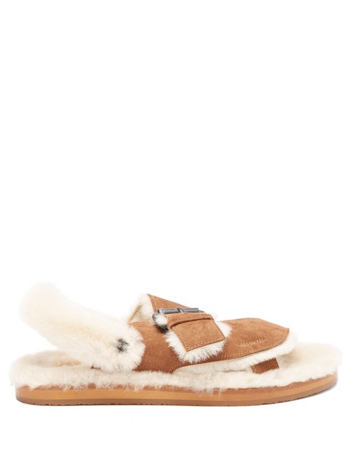 Álvaro – Shearling-lined Suede Sandals Tan