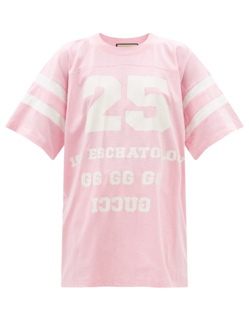 Gucci – Logo-print Cotton-jersey T-shirt Dress Pink