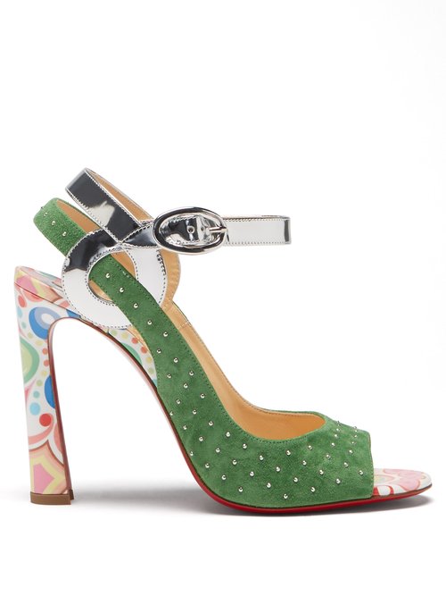 Christian Louboutin - Loopinga 100 Leather And Suede Sandals Multi