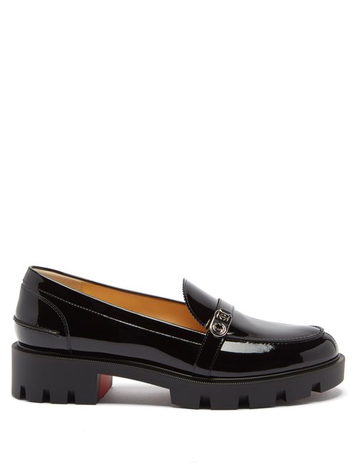 Christian Louboutin - Lock Woody Patent-leather Loafers Black