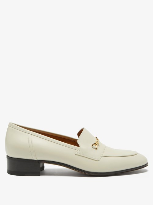 Gucci - GG Horsebit Leather Loafers White