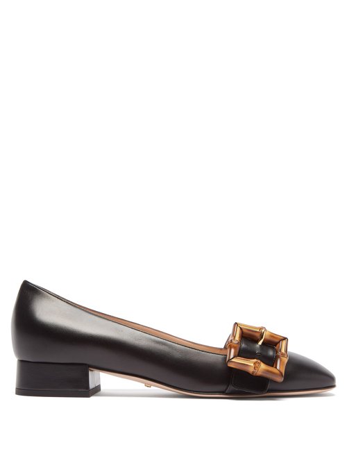 Gucci – Bamboo-buckle Leather Flats Black