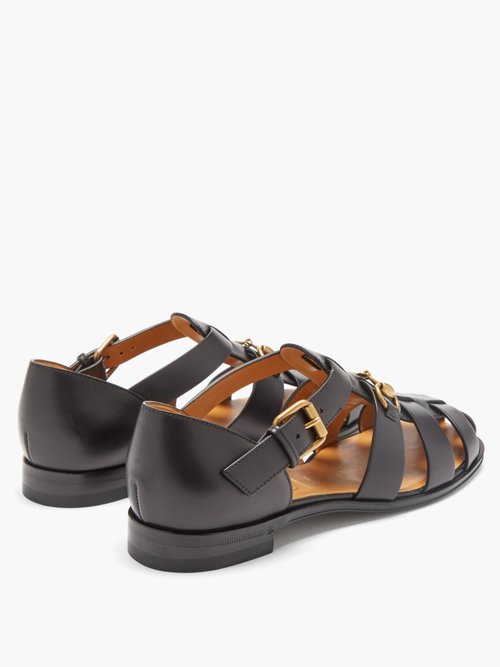 gucci elektra leather fisherman sandals