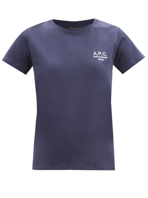 A.P.C. - Denise Logo-print Cotton-jersey T-shirt Navy