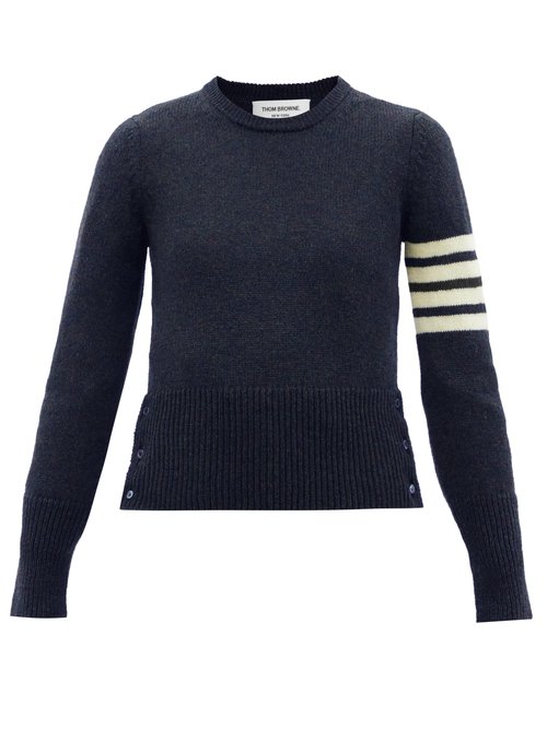 Thom Browne - Four-bar Intarsia Wool Sweater Navy