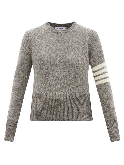 Thom Browne - Four-bar Intarsia Wool Sweater Grey