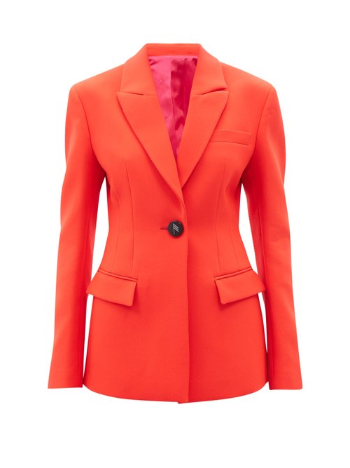 The Attico - Single-breasted Crepe Suit Jacket Red