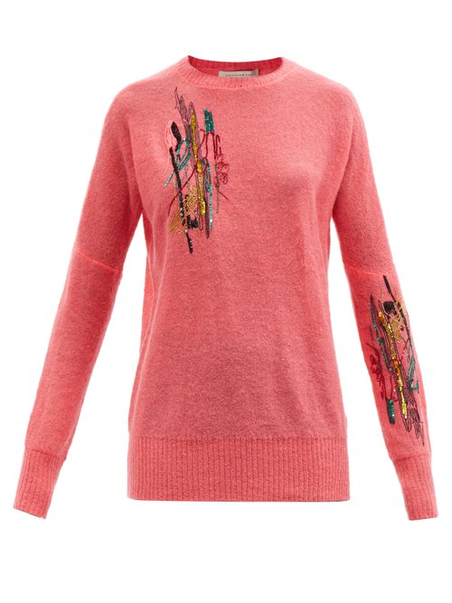 Christopher Kane - Sequinned Mohair-blend Sweater Pink