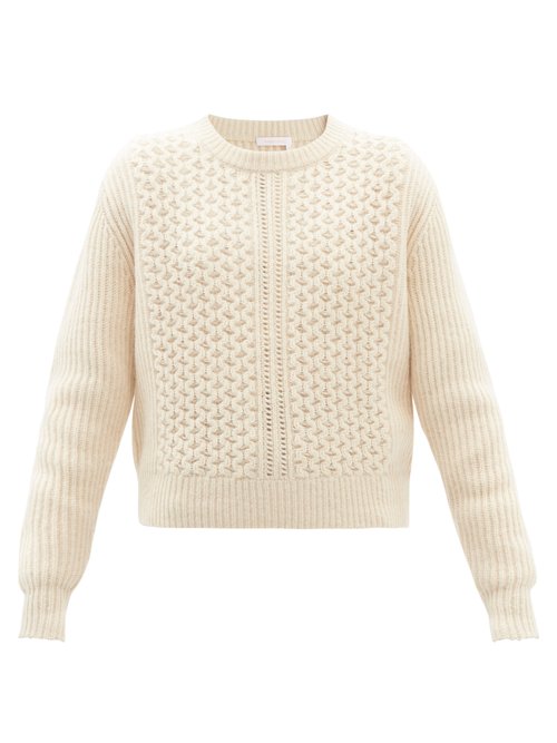 See By Chloé - Ricrac-stitch Cotton-blend Sweater Beige