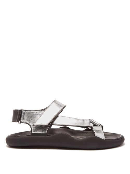 Christopher Kane - Moulded-sole Metallic-leather Sandals Silver