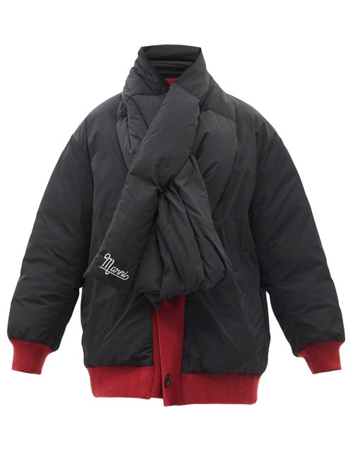 Marni - Quilted Quilted Down Scarf Jacket Black