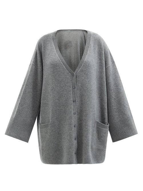 Totême - Oversized Cashmere Cardigan Mid Grey