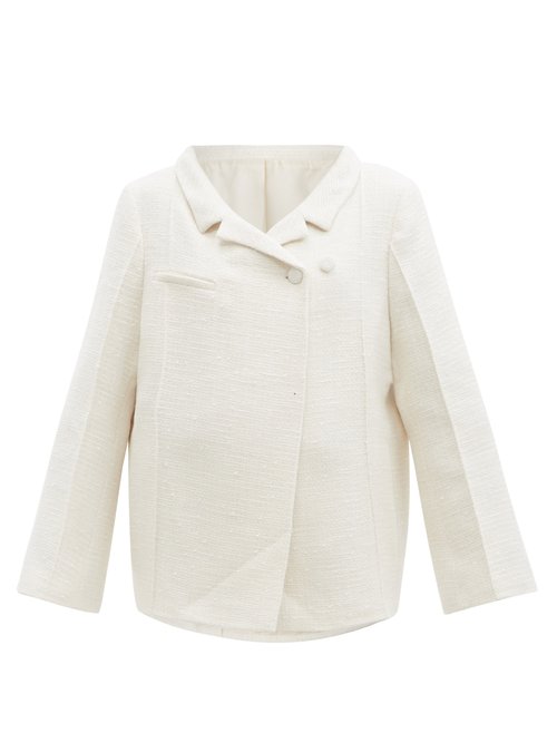 Totême - Notched-lapel Cotton-blend Bouclé Jacket Ivory