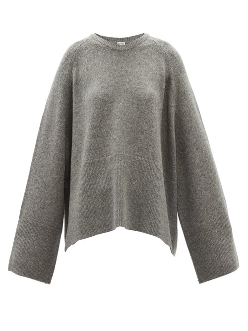 Totême - Oversized Wool-blend Sweater Mid Grey